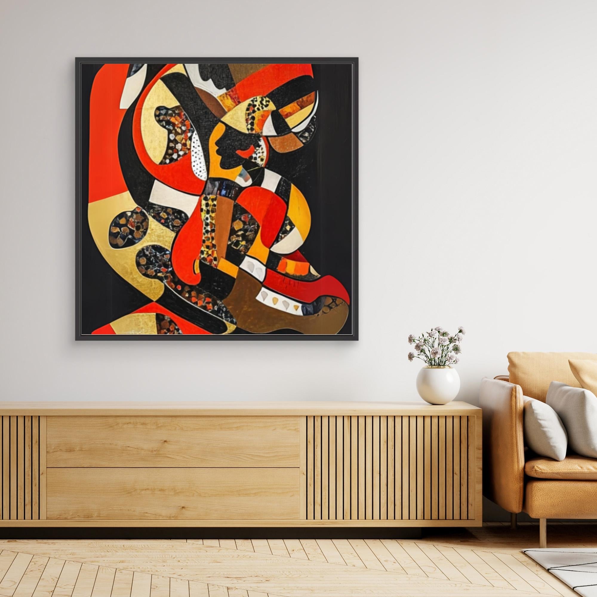 Canvas Print: "Vivid Symphony of Shapes and Colors" modern abstract canvas wall art by Rossetti Art – luxury interior design artwork for living room, bedroom, office – Abstract Canvas Art