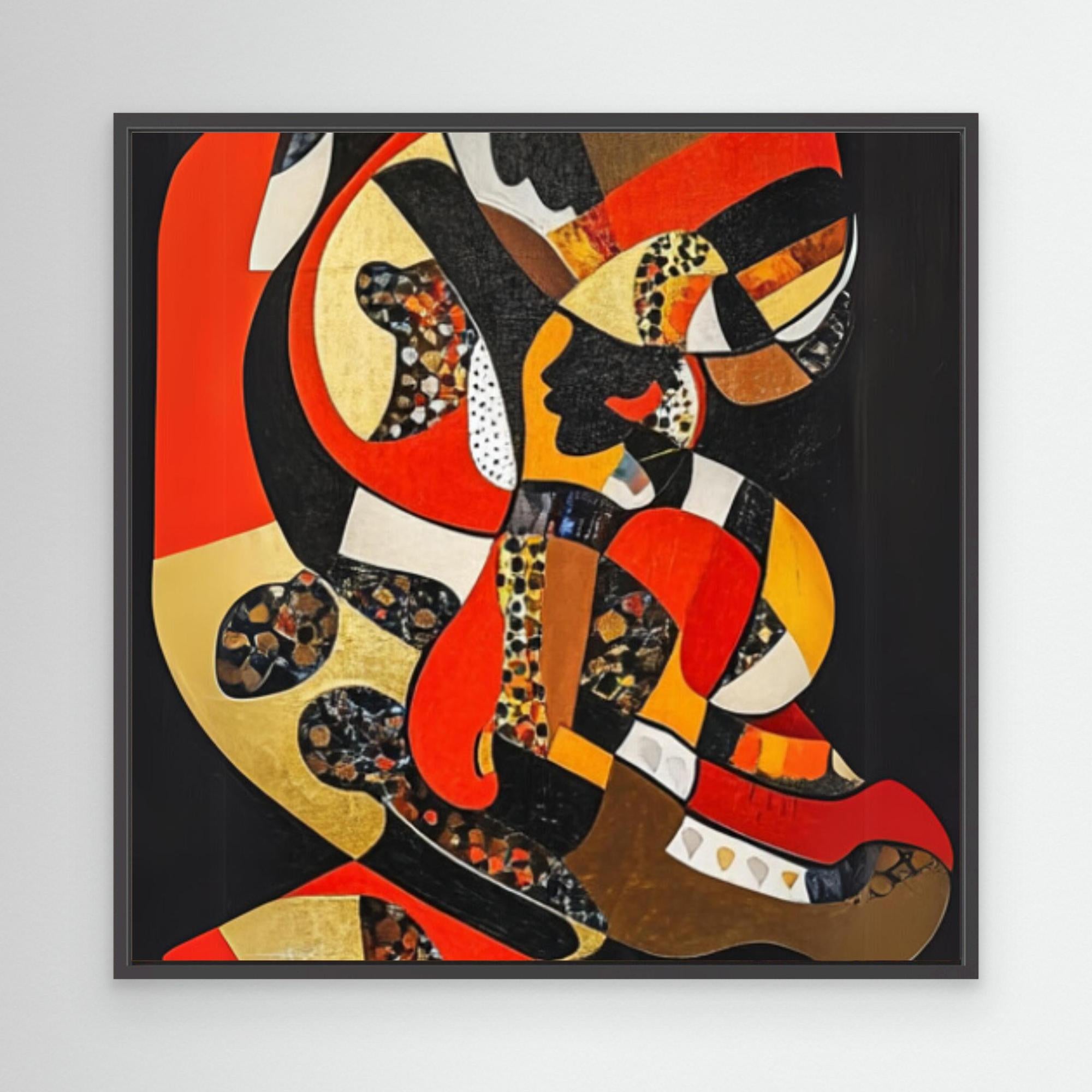 Canvas Print: "Vivid Symphony of Shapes and Colors" modern abstract canvas wall art by Rossetti Art – luxury interior design artwork for living room, bedroom, office – Abstract Canvas Art