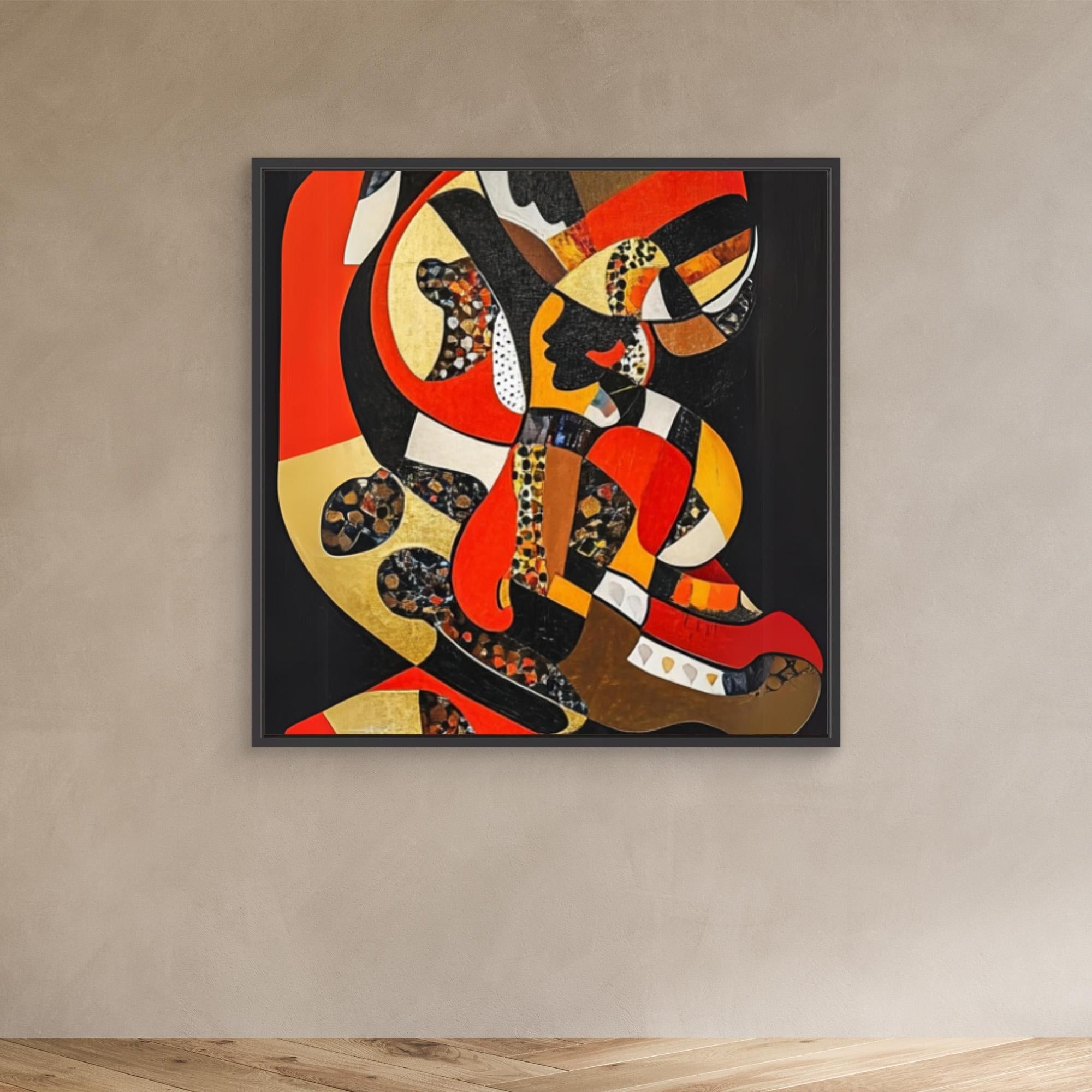 Canvas Print: "Vivid Symphony of Shapes and Colors" modern abstract canvas wall art by Rossetti Art – luxury interior design artwork for living room, bedroom, office – Abstract Canvas Art