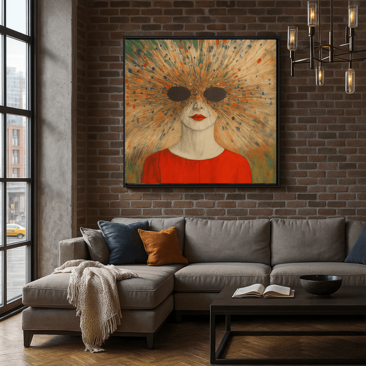 Canvas Print : Vivid Vision - Abstract Portrait Canvas Art | Modern Wall Decor modern abstract canvas wall art by Rossetti Art – luxury interior design artwork for living room, bedroom, office – AbstractArtForWalls BoldWallDecor EclecticRoomArt