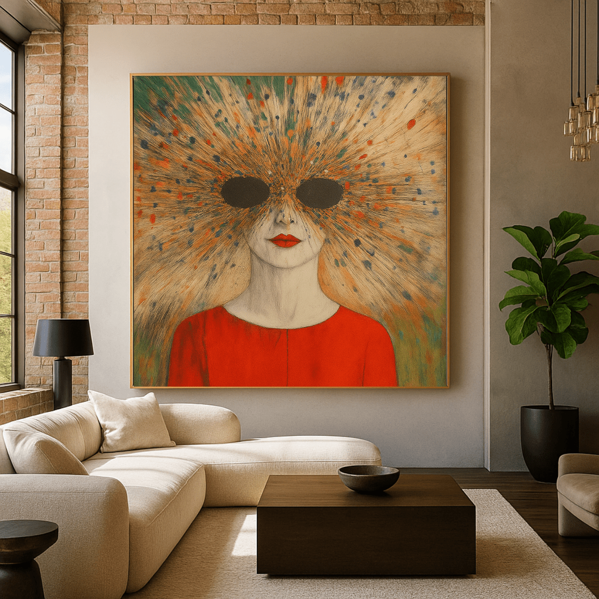Canvas Print : Vivid Vision - Abstract Portrait Canvas Art | Modern Wall Decor modern abstract canvas wall art by Rossetti Art – luxury interior design artwork for living room, bedroom, office – AbstractArtForWalls BoldWallDecor EclecticRoomArt