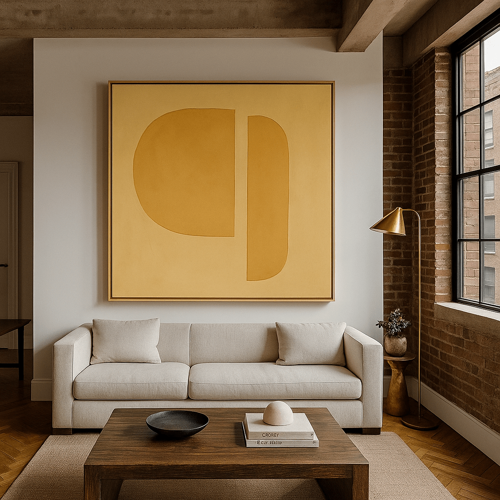Canvas Print: Wabi Sabi Harmony - Wabi Sabi Minimalist Geometric Canvas Print modern abstract canvas wall art by Rossetti Art – luxury interior design artwork for living room, bedroom, office – abstract wall art canvas print art Chiara Rossetti