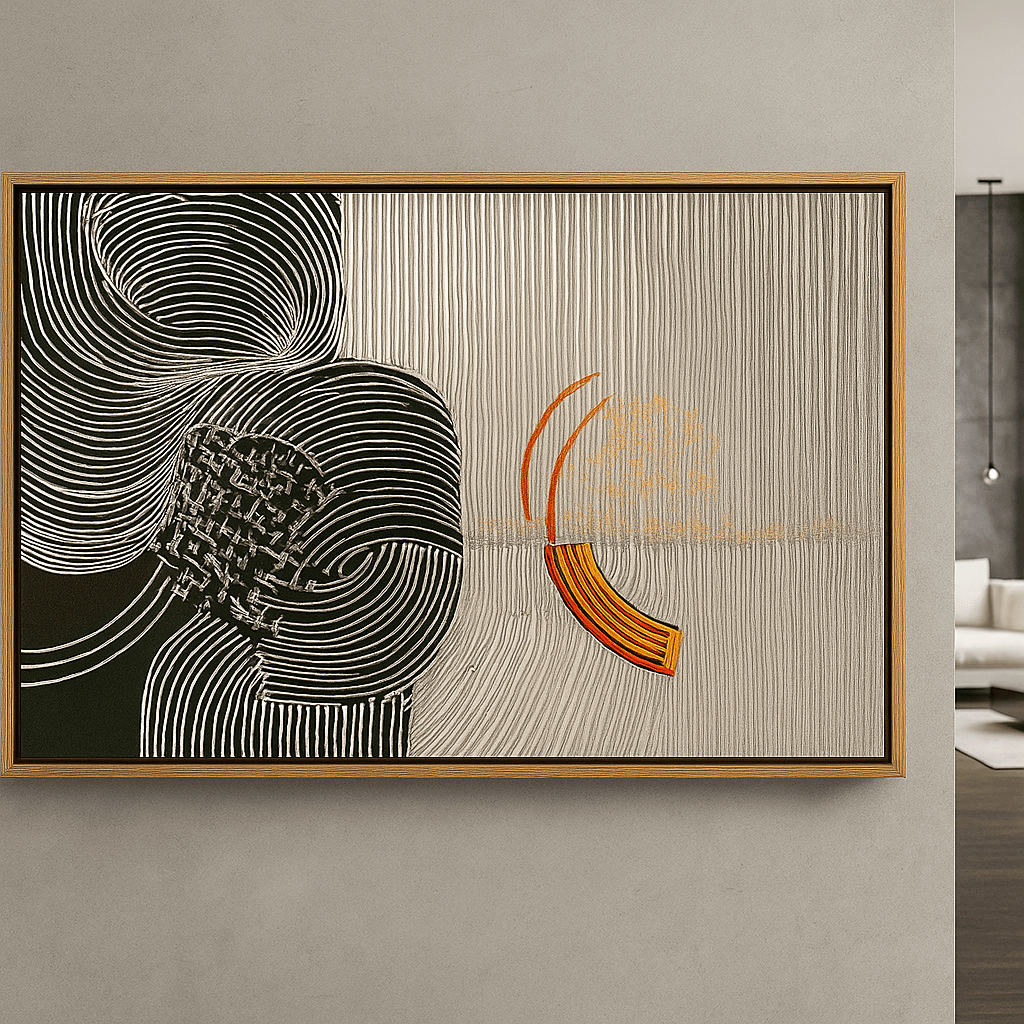 Canvas Print : Waves of Harmony - Modern Abstract Canvas Art modern abstract canvas wall art by Rossetti Art – luxury interior design artwork for living room, bedroom, office – Dynamic Abstract Art Modern Abstract Canvas Textured Art Decor