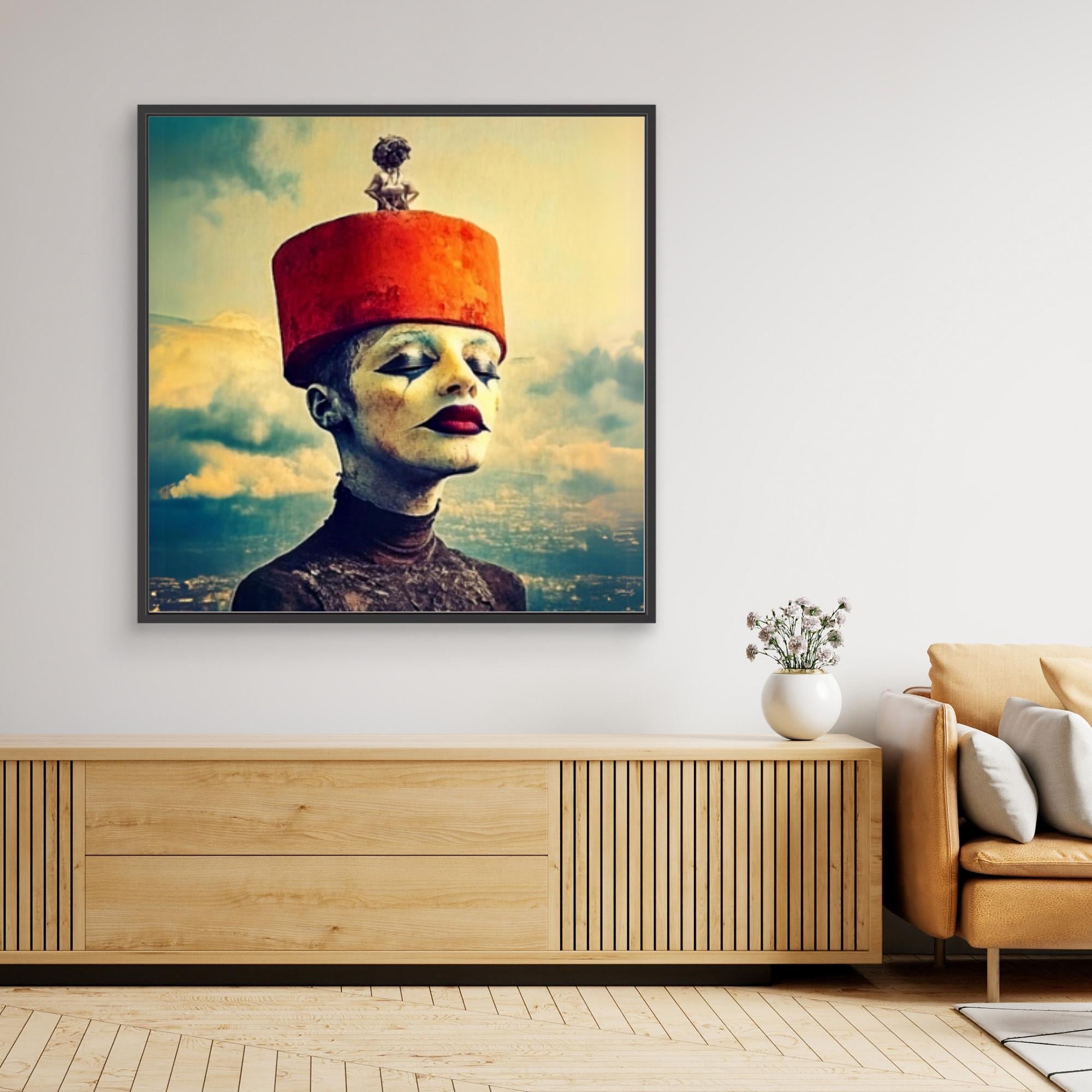 Canvas Print : Whimsical Majesty - Surreal Portrait Canvas Wall Art modern abstract canvas wall art by Rossetti Art – luxury interior design artwork for living room, bedroom, office – Surreal Portrait Canvas Whimsical Majesty whimsical wall art prints