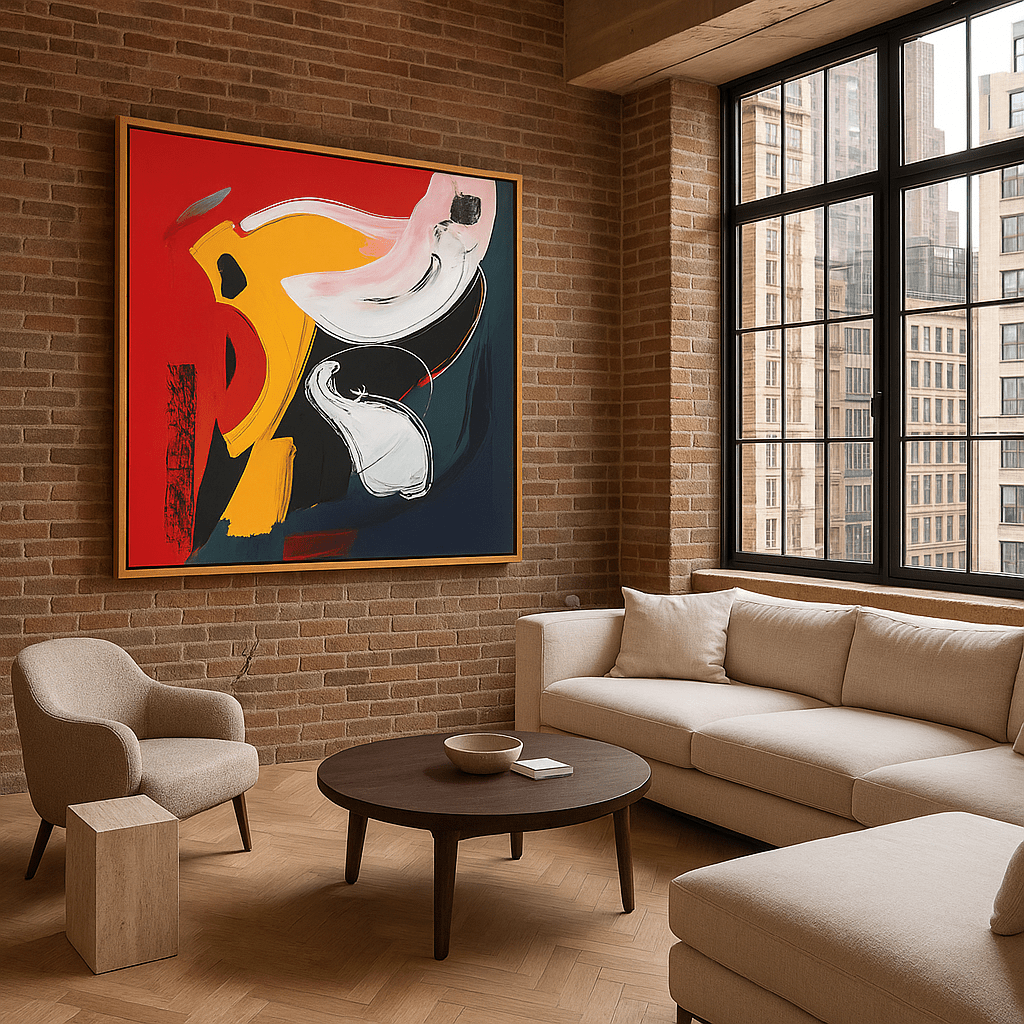 Canvas Print : "Whirl of Color" - Expressionist Art Print modern abstract canvas wall art by Rossetti Art – luxury interior design artwork for living room, bedroom, office – contemporary art piece Contemporary Canvas Art Contemporary canvas print