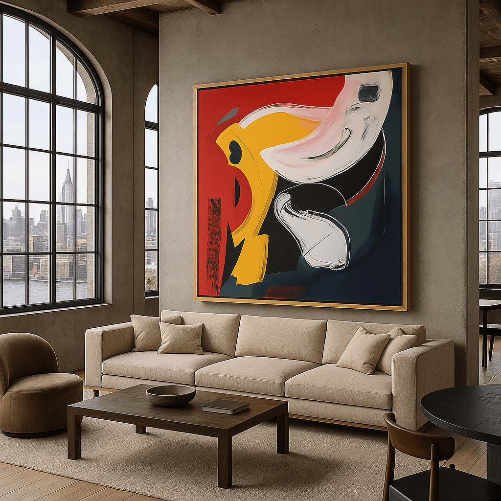 Canvas Print : "Whirl of Color" - Expressionist Art Print modern abstract canvas wall art by Rossetti Art – luxury interior design artwork for living room, bedroom, office – contemporary art piece Contemporary Canvas Art Contemporary canvas print