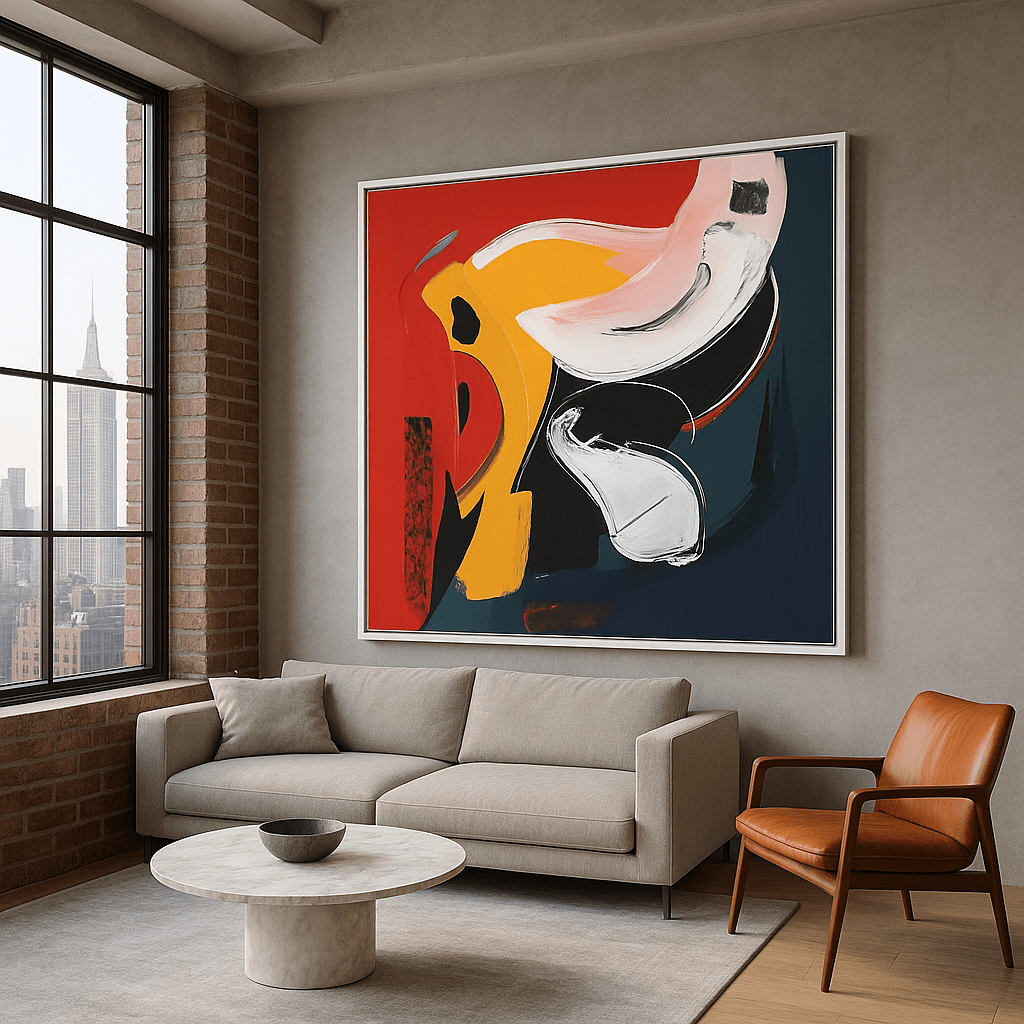 Canvas Print : "Whirl of Color" - Expressionist Art Print modern abstract canvas wall art by Rossetti Art – luxury interior design artwork for living room, bedroom, office – contemporary art piece Contemporary Canvas Art Contemporary canvas print