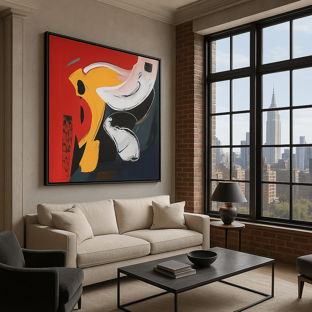 Canvas Print : "Whirl of Color" - Expressionist Art Print modern abstract canvas wall art by Rossetti Art – luxury interior design artwork for living room, bedroom, office – contemporary art piece Contemporary Canvas Art Contemporary canvas print