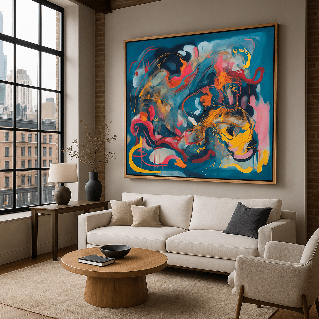 Canvas Print : "Whirlwind of Color" - Expressionist Wall Art Print - Chiara Rossetti