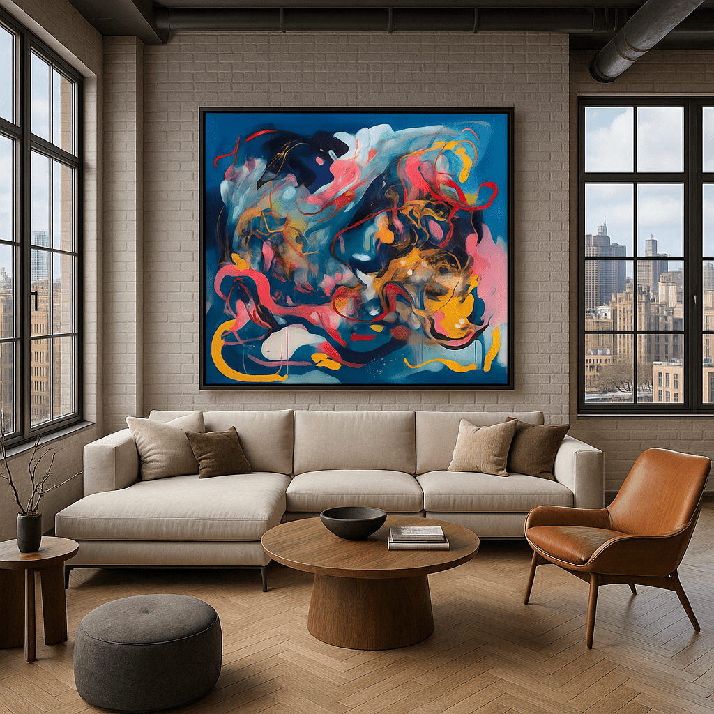 Canvas Print : "Whirlwind of Color" - Expressionist Wall Art Print - Chiara Rossetti