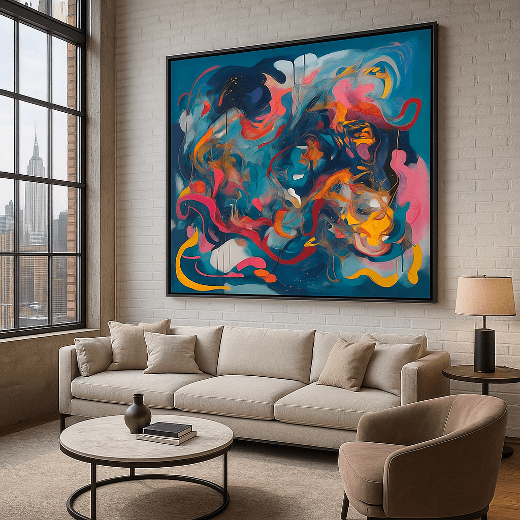 Canvas Print : "Whirlwind of Color" - Expressionist Wall Art Print - Chiara Rossetti