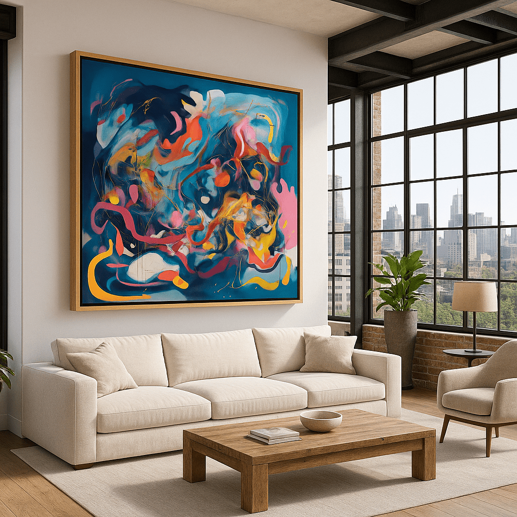 Canvas Print : "Whirlwind of Color" - Expressionist Wall Art Print - Chiara Rossetti