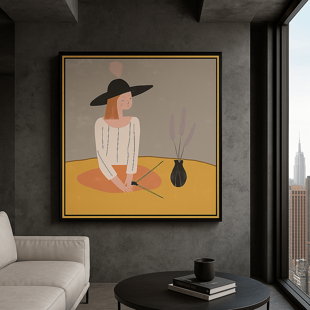 Canvas Print: Whisper of Lavender – Minimalist Figurative Canvas Print | Modern Bohemian Wall Art modern abstract canvas wall art by Rossetti Art – luxury interior design artwork for living room, bedroom, office – abstract wall art canvas print art Chiara Rossetti