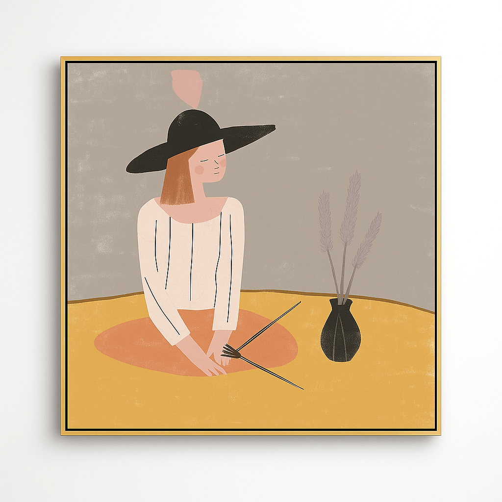 Canvas Print: Whisper of Lavender – Minimalist Figurative Canvas Print | Modern Bohemian Wall Art modern abstract canvas wall art by Rossetti Art – luxury interior design artwork for living room, bedroom, office – abstract wall art canvas print art Chiara Rossetti