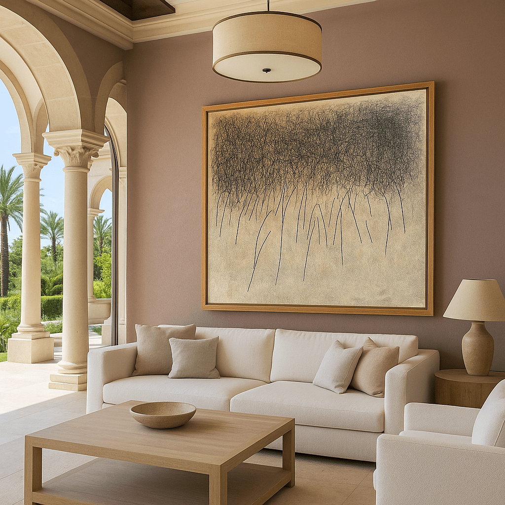 Canvas Print: Whispering Fields - Minimalist Abstract Line Art Print modern abstract canvas wall art by Rossetti Art – luxury interior design artwork for living room, bedroom, office – contemporary art piece Contemporary Canvas Art Contemporary canvas print