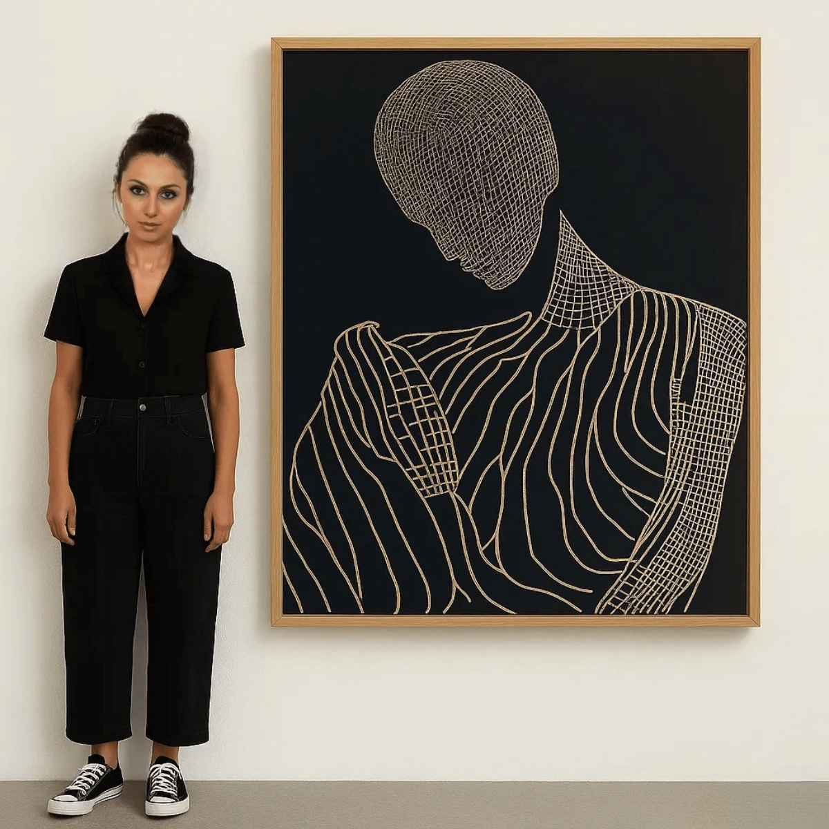 Canvas Print : Whispers in Lines | Abstract Minimalist Wall Art modern abstract canvas wall art by Rossetti Art – luxury interior design artwork for living room, bedroom, office – Contemporary Art for Sale contemporary art piece Contemporary art print