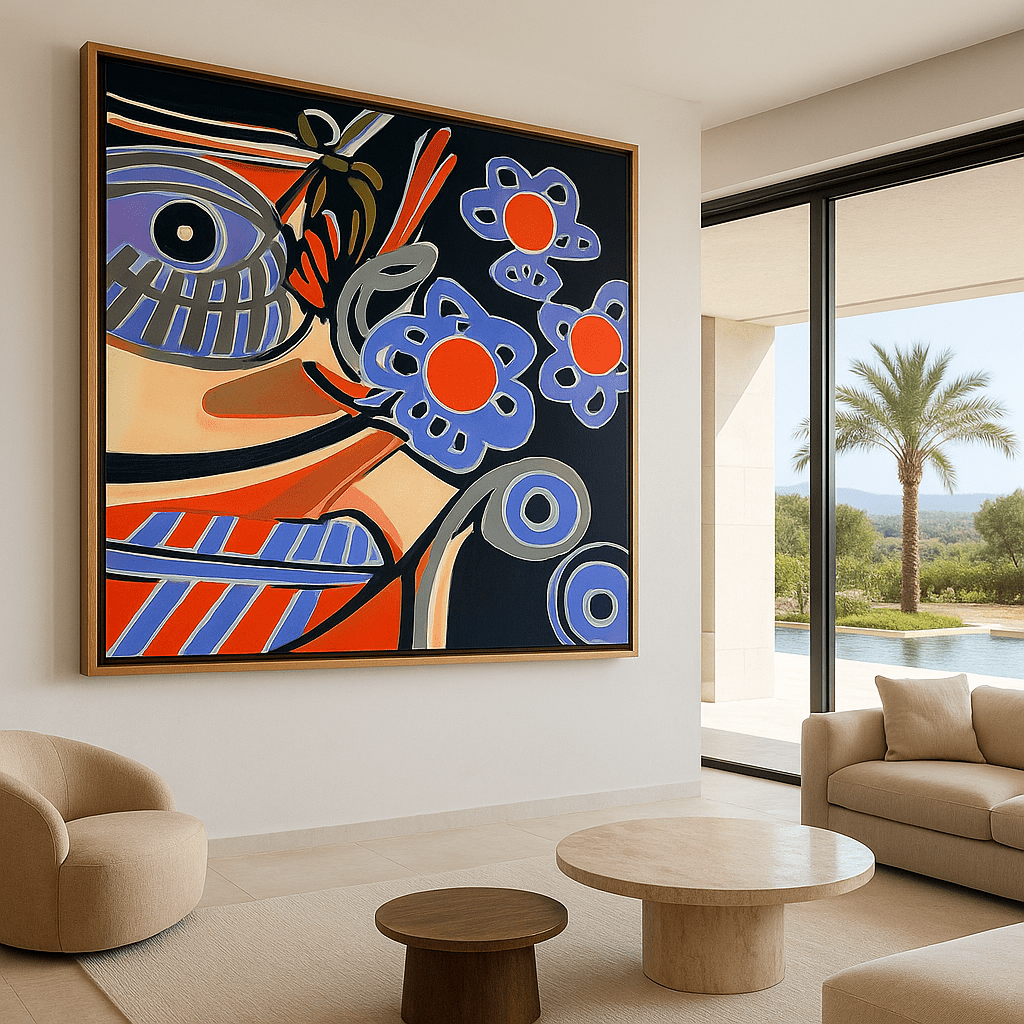 Canvas Print: Wild Bloom – Pop Art Canvas Prints Art modern abstract canvas wall art by Rossetti Art – luxury interior design artwork for living room, bedroom, office – Bold and Dynamic Artistic Home Accent Colorful Statement Wall Art Contemporary Grid Art