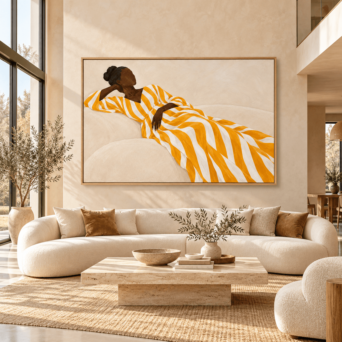Yellow Wall Art Canvas Print — Sunday Stripes 