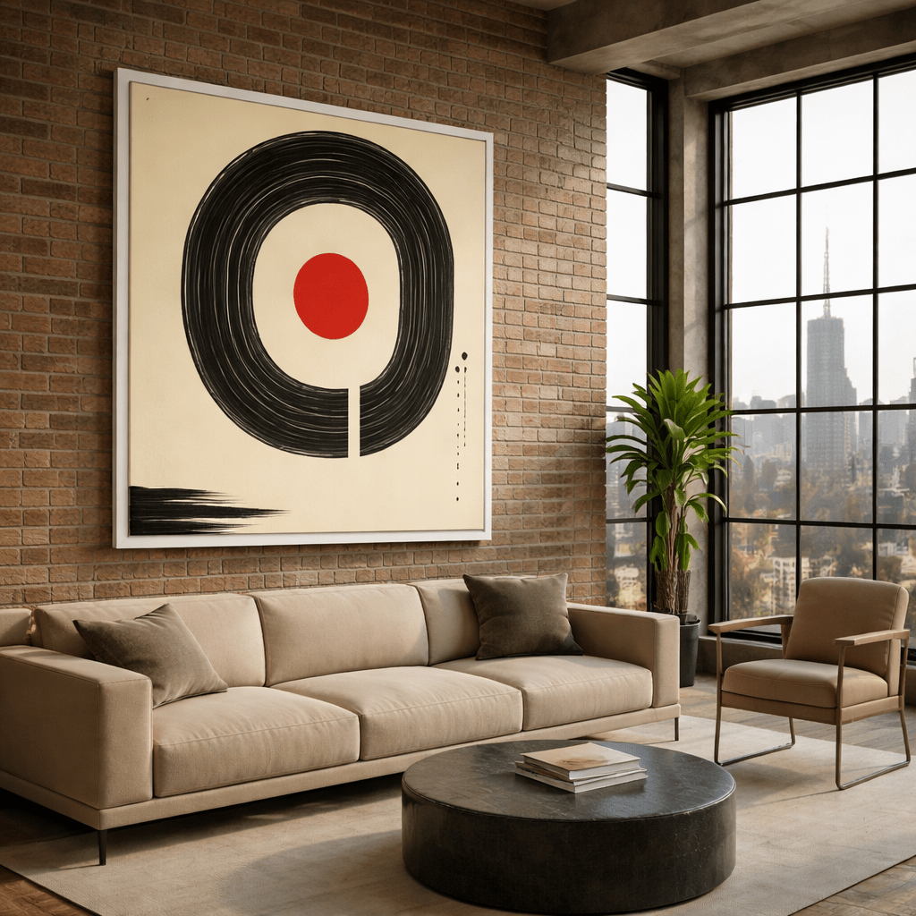 Canvas Print : "Zen Circle Harmony"- Minimalist Modern Abstract Print