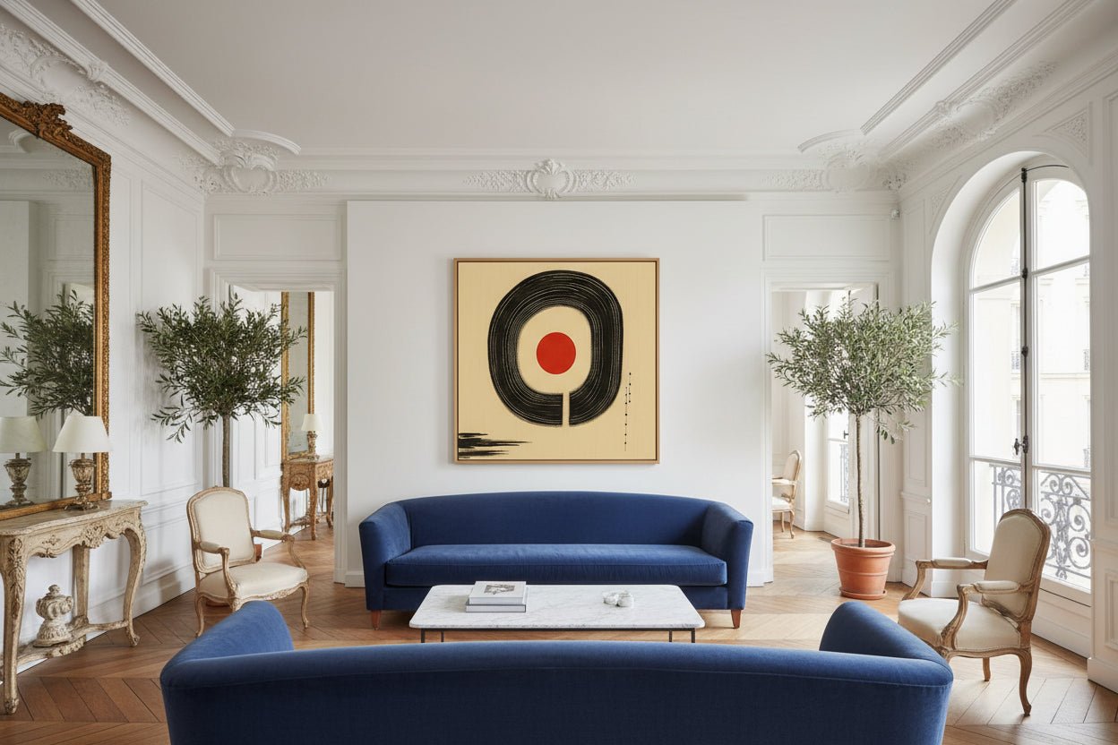 Canvas Print : "Zen Circle Harmony"- Minimalist Modern Abstract Print