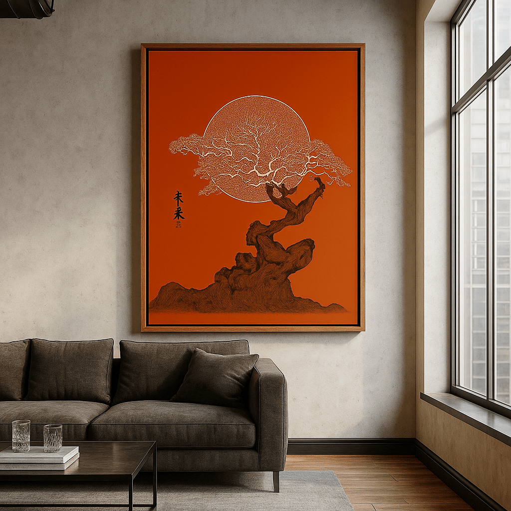 Canvas Print : Zen Tree – Japanese Bonsai Tree Print - Chiara Rossetti