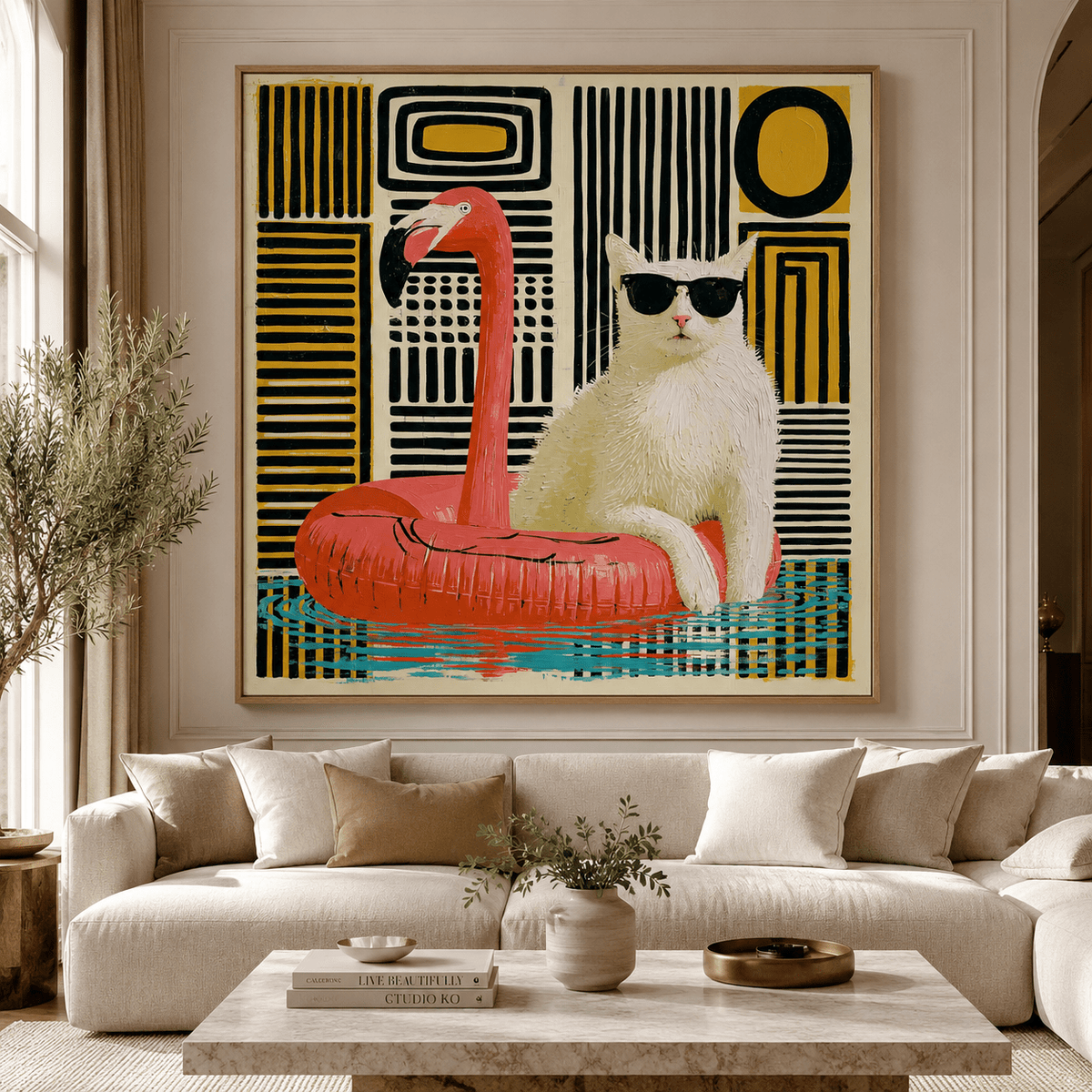 Cat Art Print Abstract — Float On by Rossetti Art