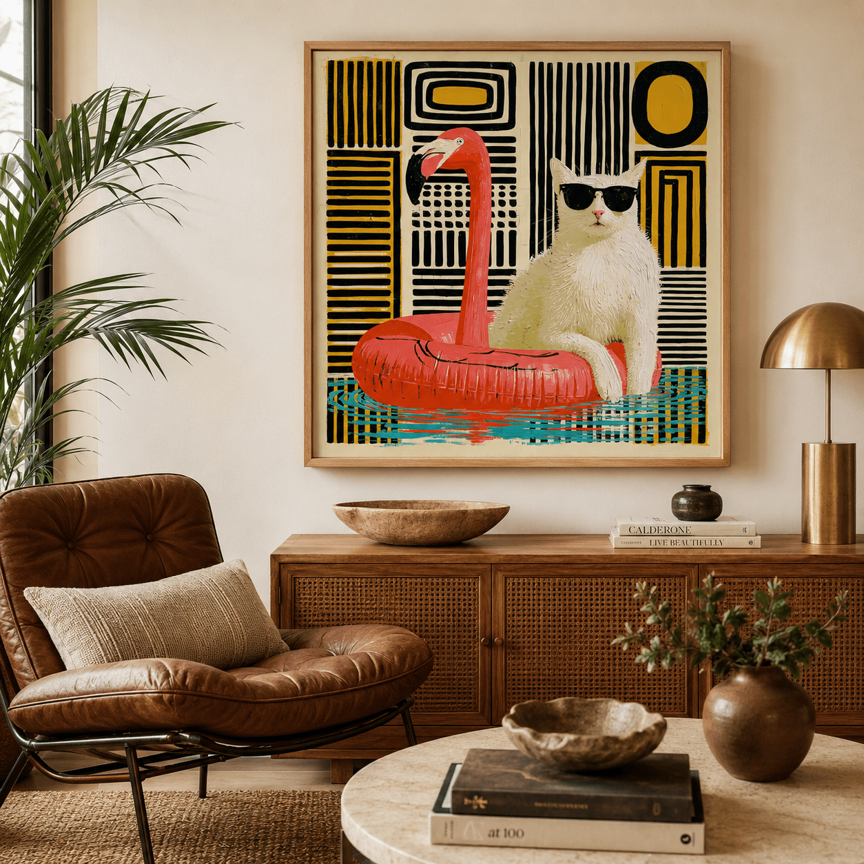 Cat Art Print Abstract — Float On by Rossetti Art