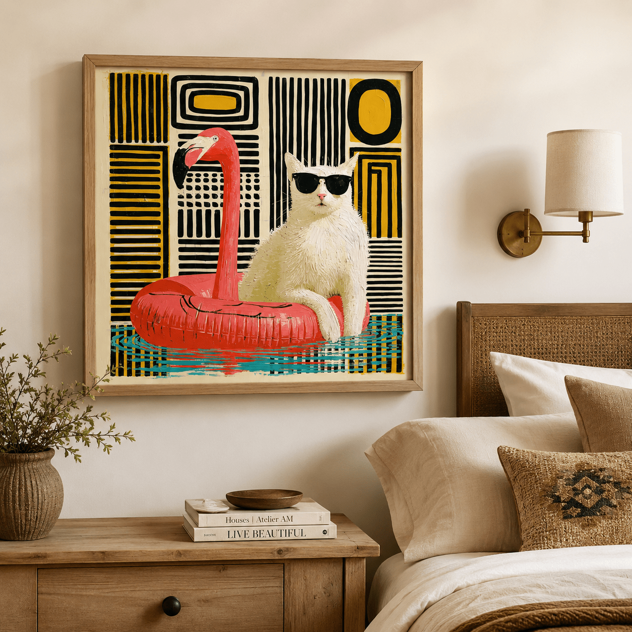 Cat Art Print Abstract — Float On by Rossetti Art