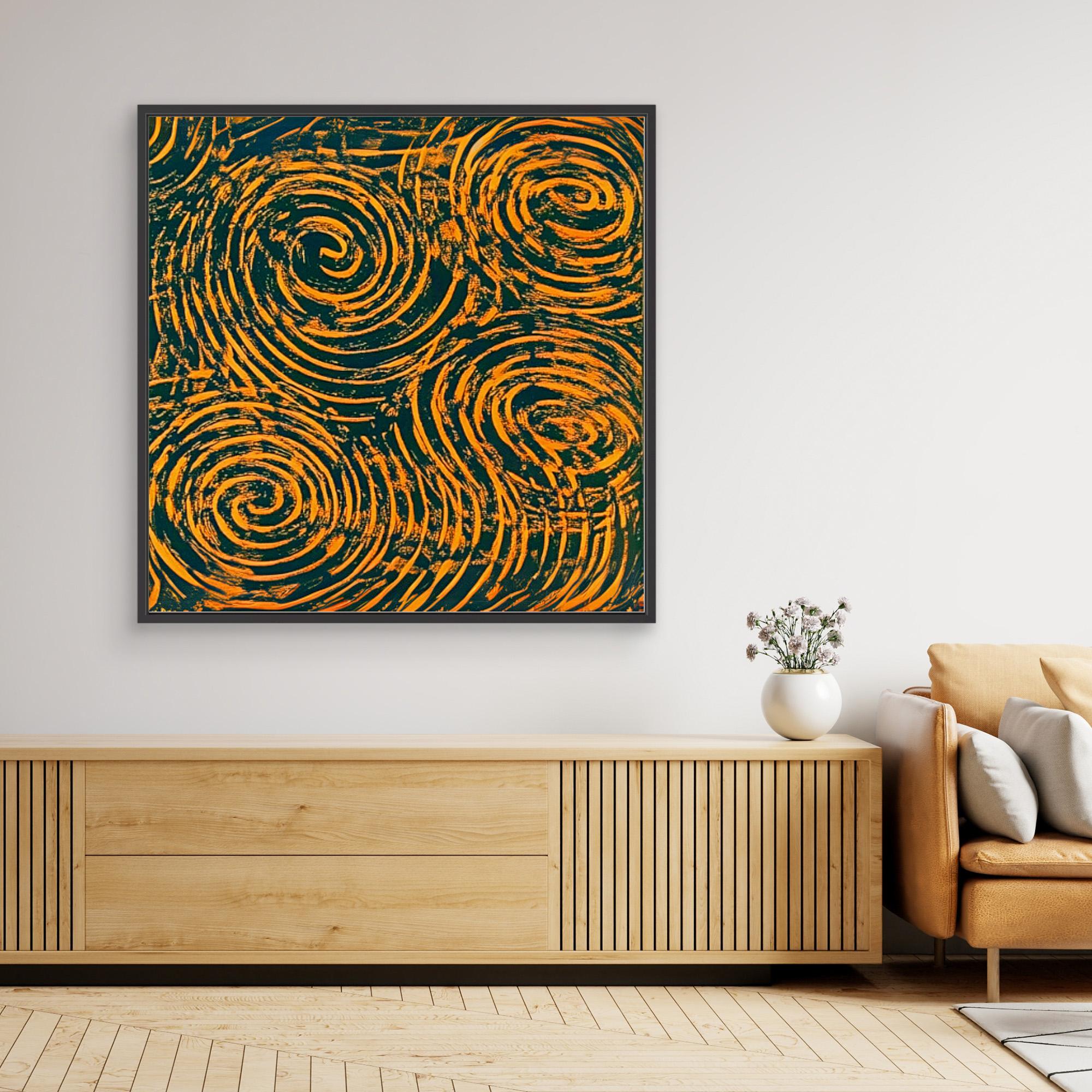 Canvas Print : Swirling Ember - Abstract Spiral Wall Art Canvas