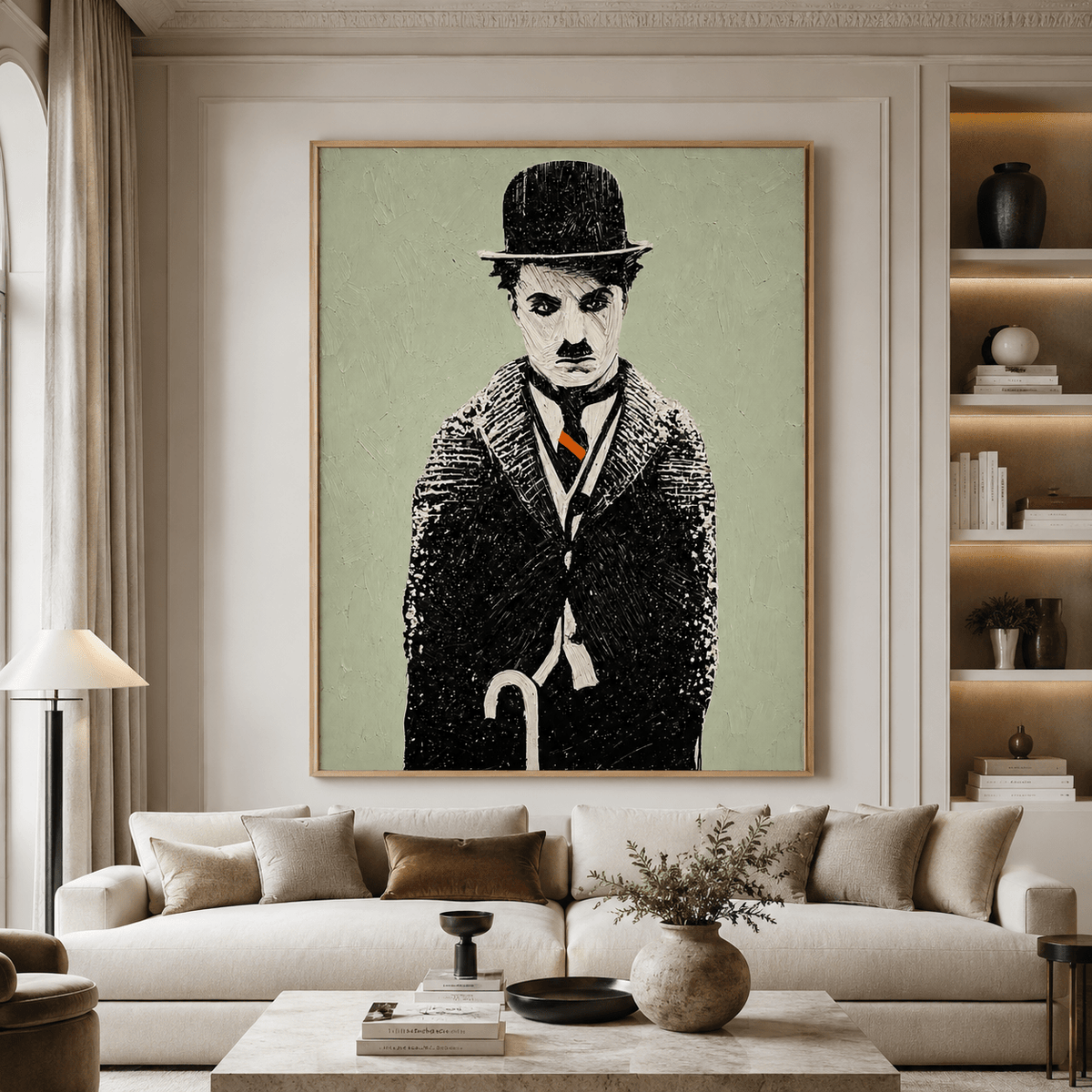 Charlie Chaplin Portrait Canvas Print — The Tramp by Rossetti Art