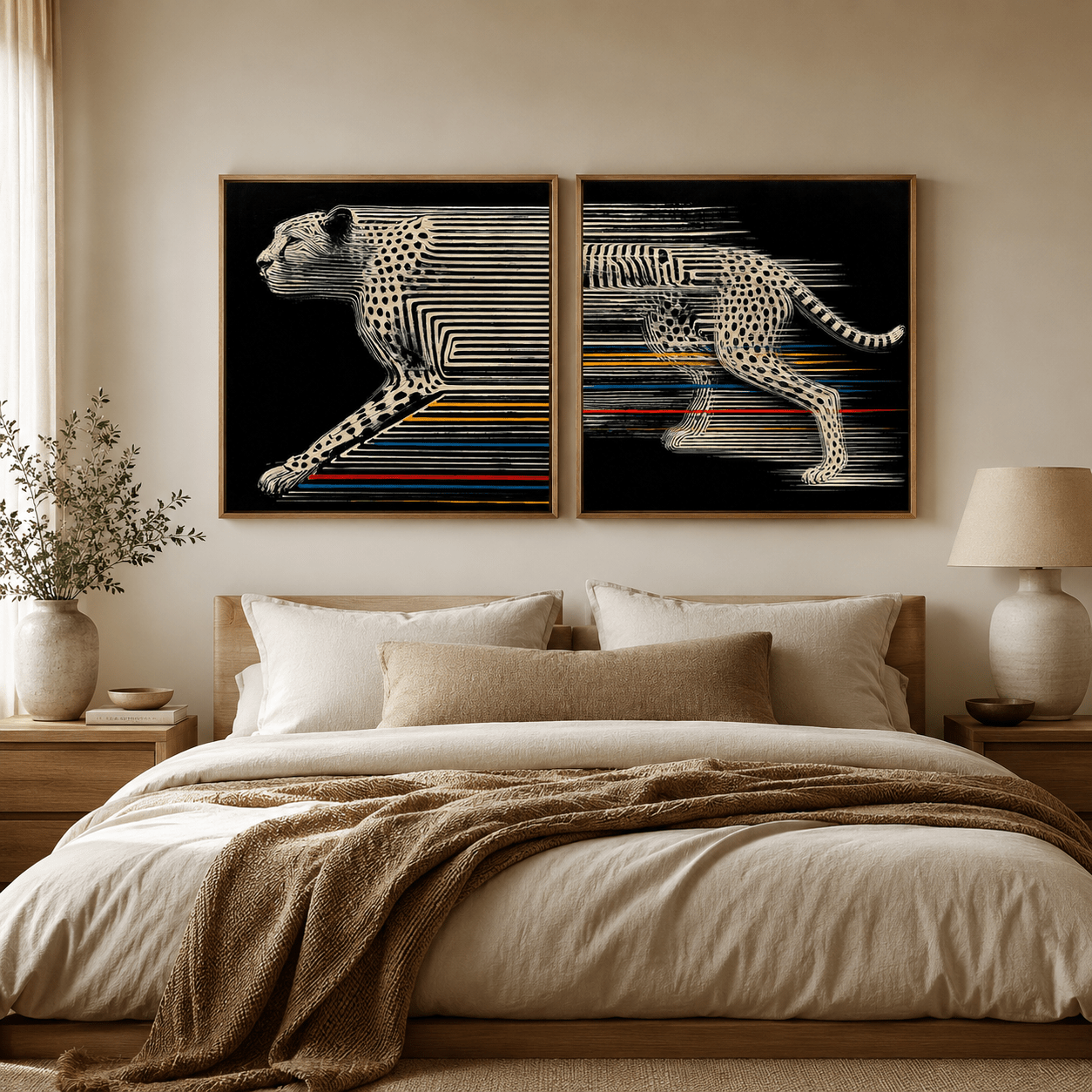 Cheetah Wall Art Set of 2 — Velocity | Rossetti Art
