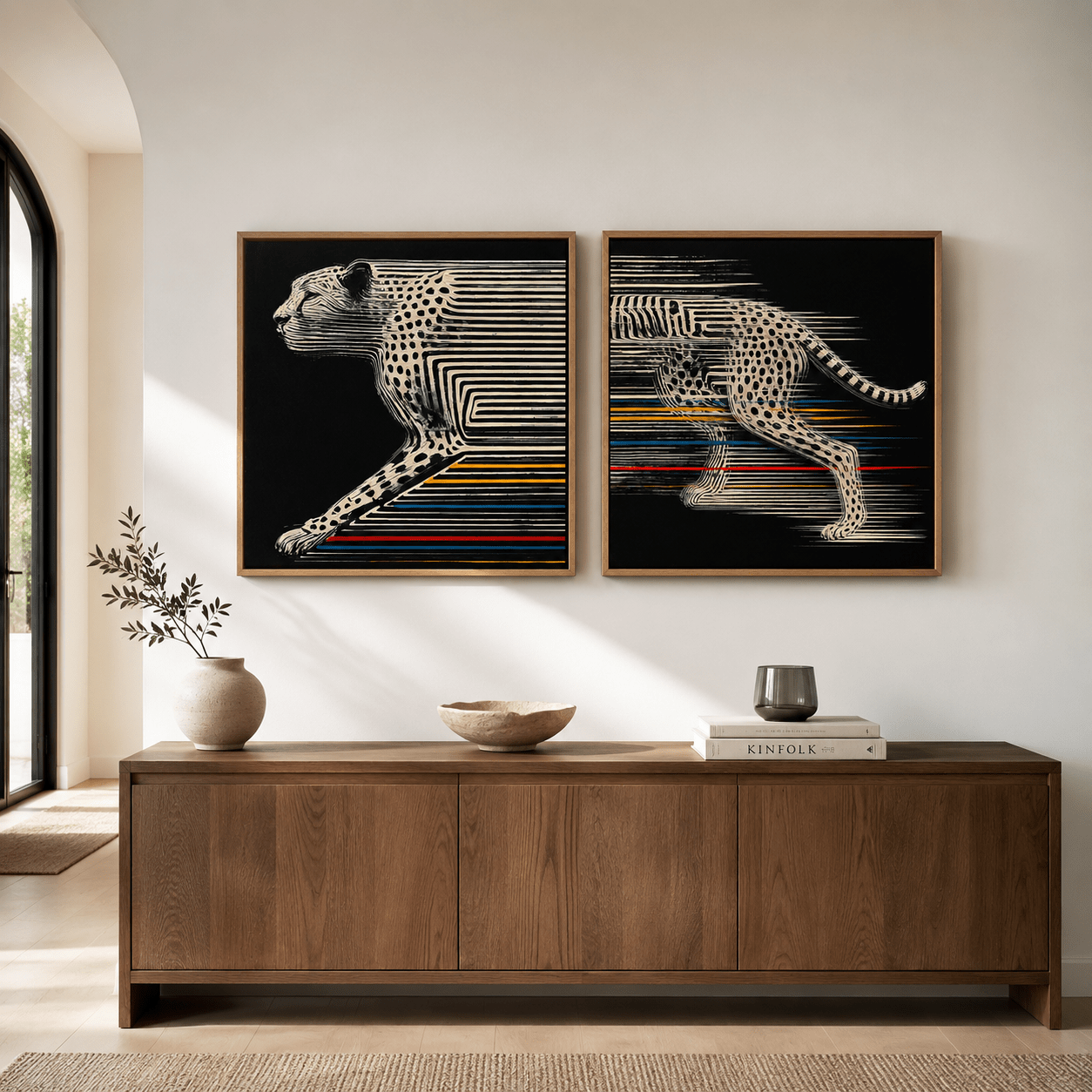 Cheetah Wall Art Set of 2 — Velocity | Rossetti Art