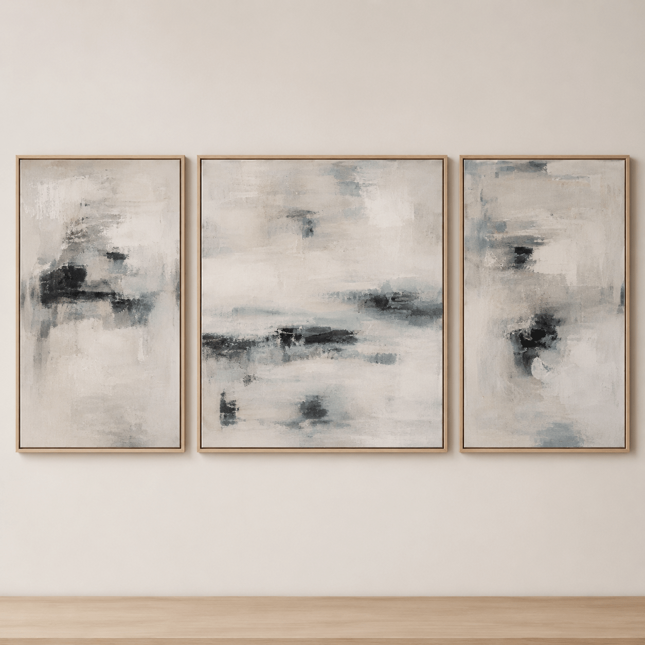 Cloud painting three-panel canvas set — Molten Sky by Rossetti Art