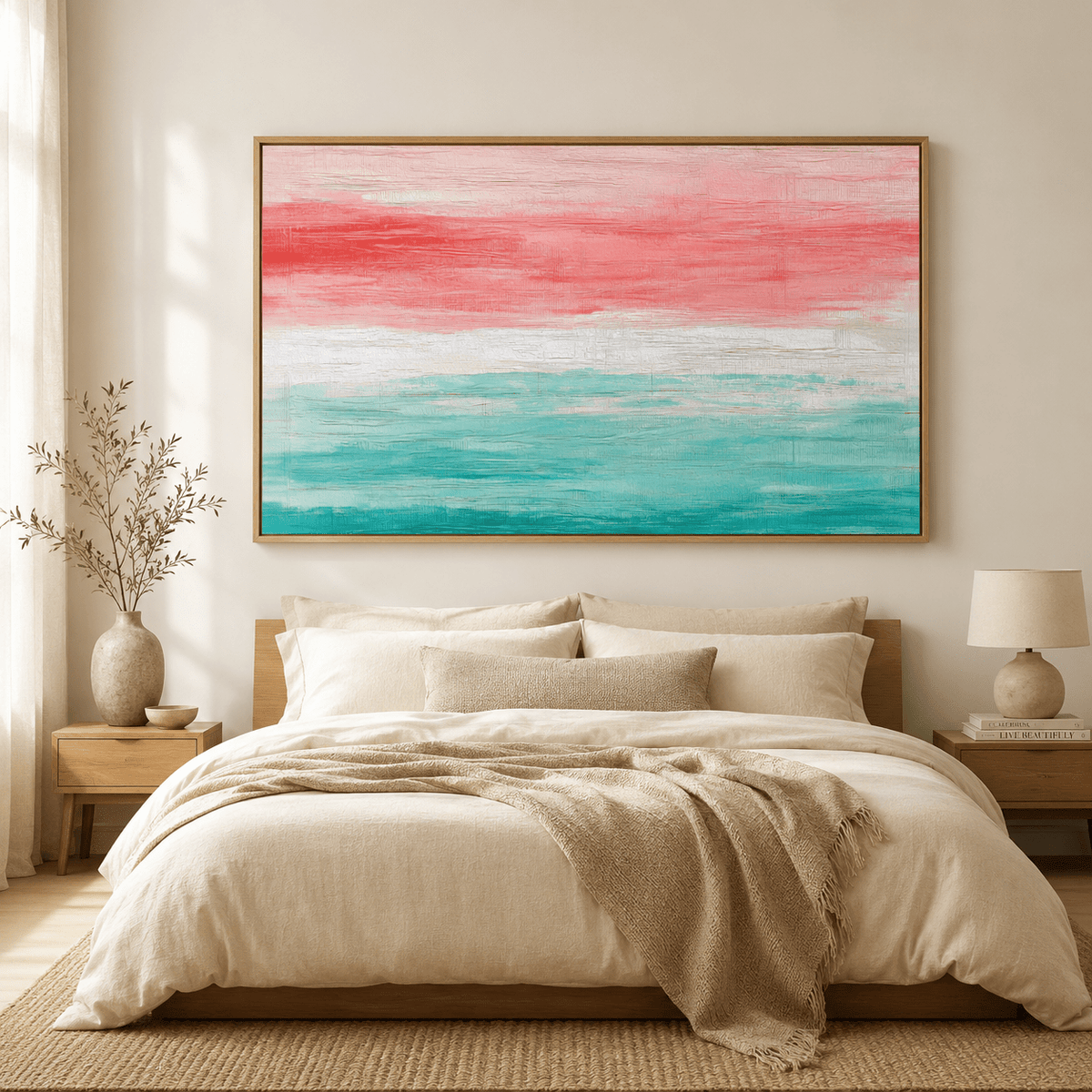 Coastal Abstract Art Canvas Print — Rose Tide by Rossetti Art