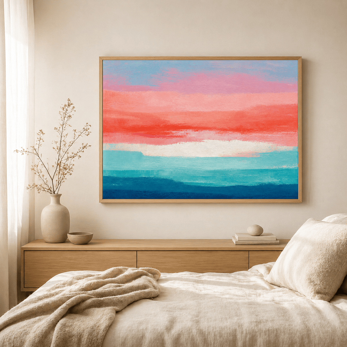 Color Field Painting — Coral Tide by Rossetti Art