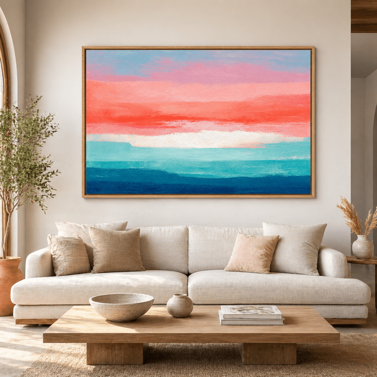 Color Field Painting — Coral Tide by Rossetti Art