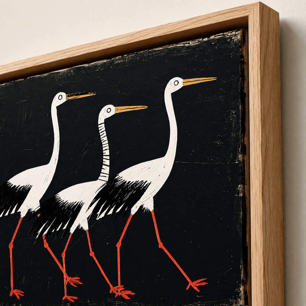 Crane Wall Art Canvas Print — Procession by Rossetti Art