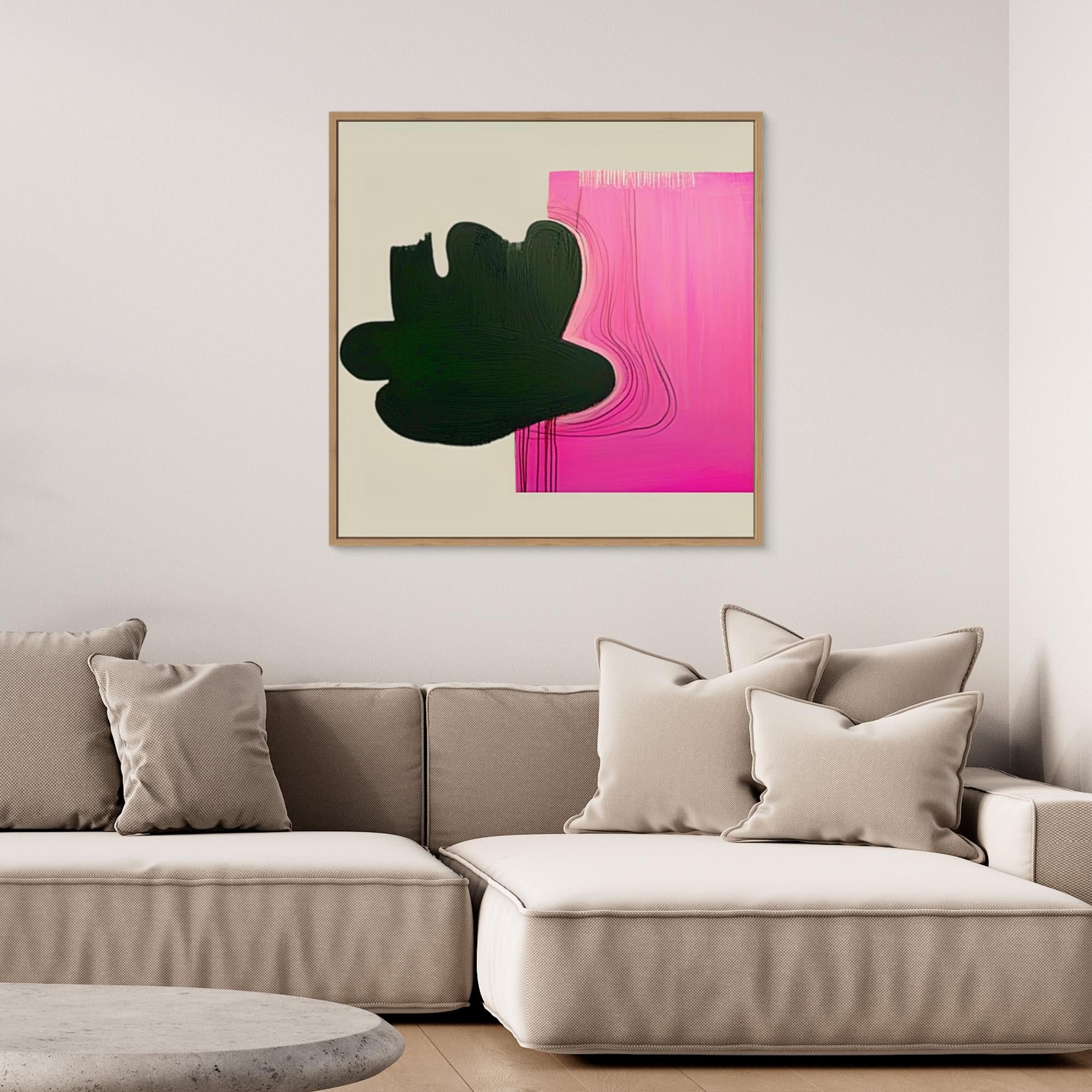 Canvas Print: Abstract Noir & Blush - Bold Modern Art