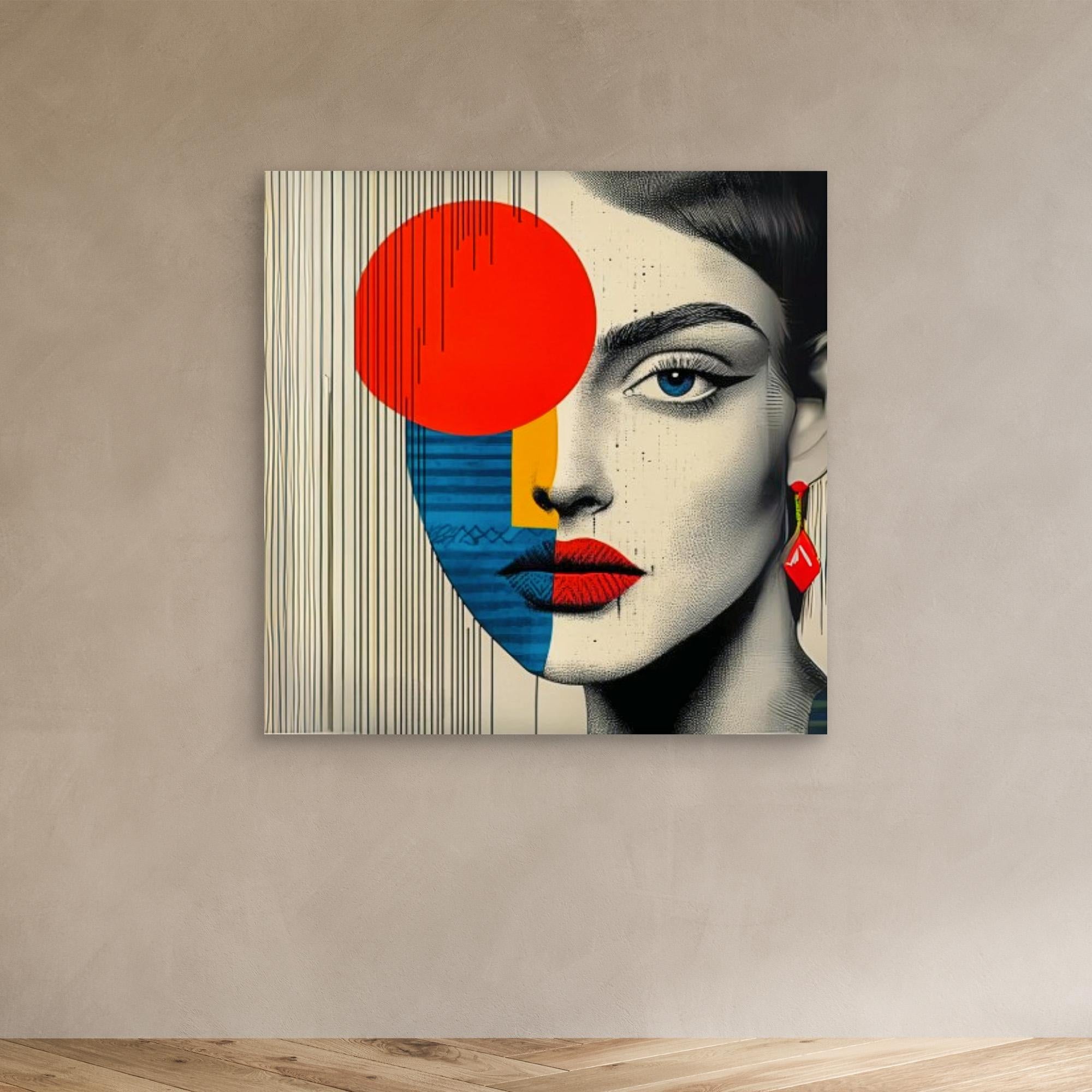 Canvas Print : Abstract Vision - Modern Geometric Portrait Art Print 