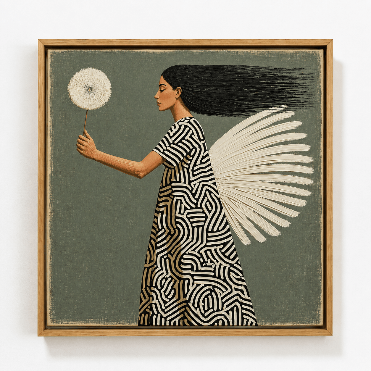 Dandelion Wall Art Canvas Print — Windborn | Rossetti Art modern abstract canvas wall art by Rossetti Art – luxury interior design artwork for living room, bedroom, office – Entryway Wall Art figurative Living Room Canvas Art