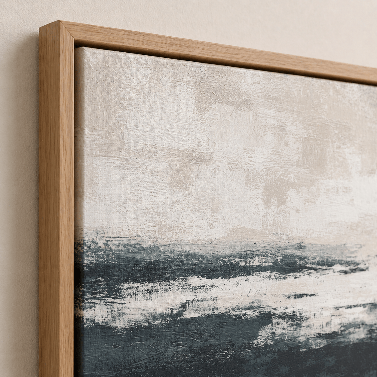 Dark Abstract Wall Art Canvas Print — Still Divide by Rossetti Art