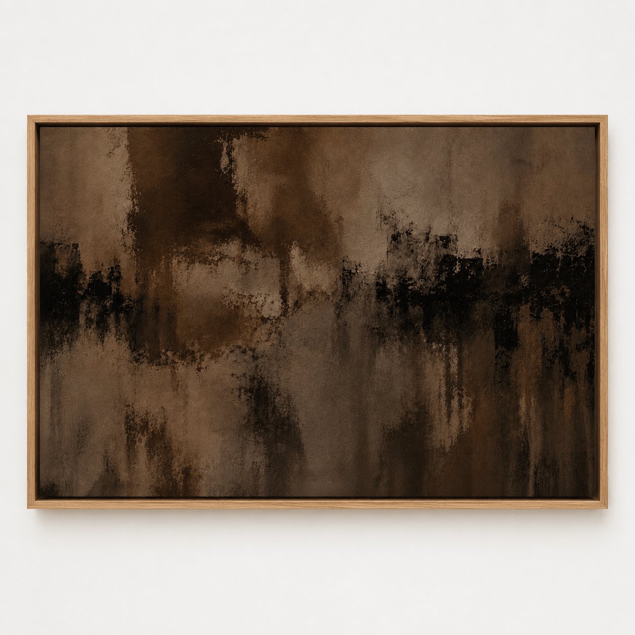 Dark Brown Abstract Wall Art Canvas Print — Amber Drift by Rossetti Art
