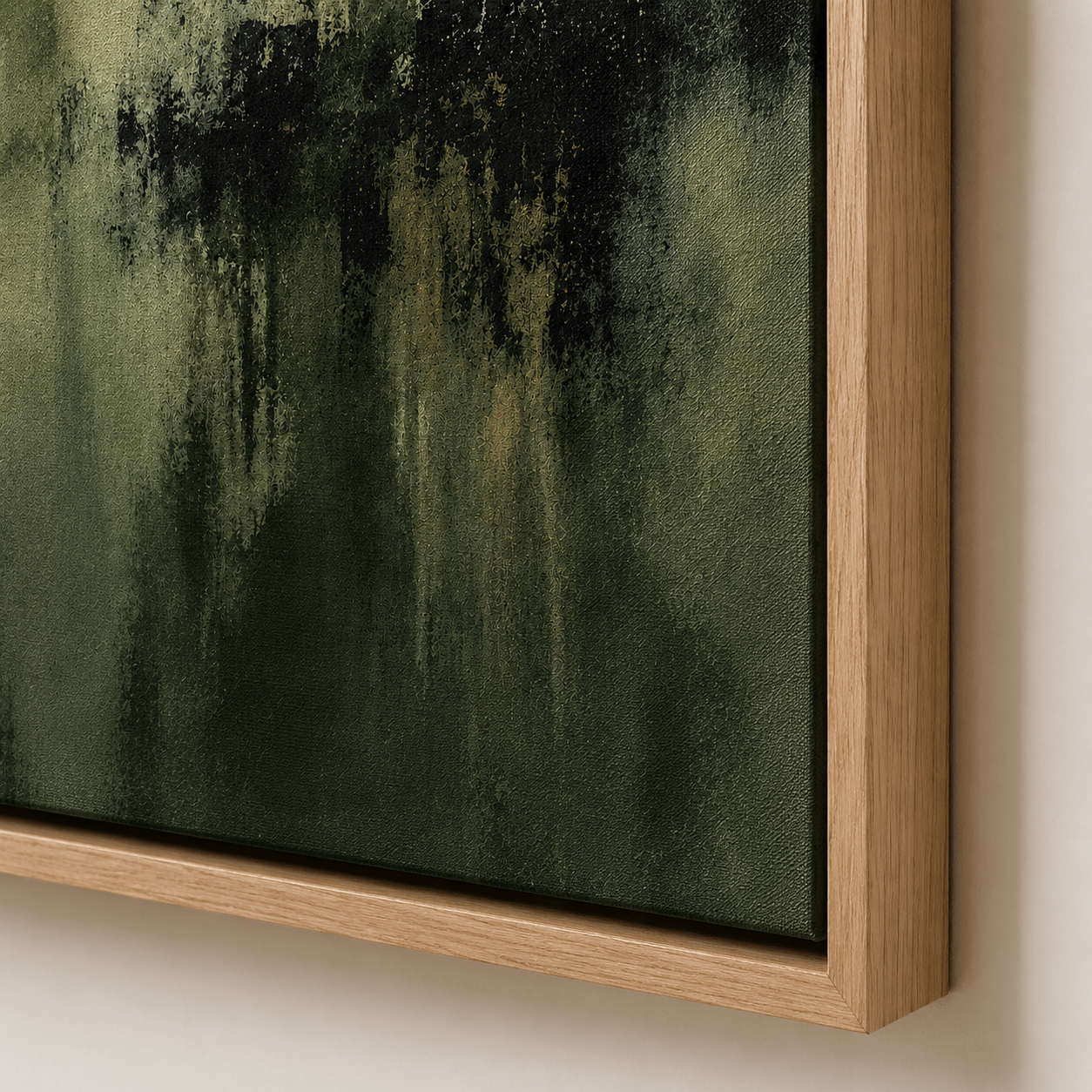Dark Green Abstract Wall Art Canvas Print — Forest Veil by Rossetti Art