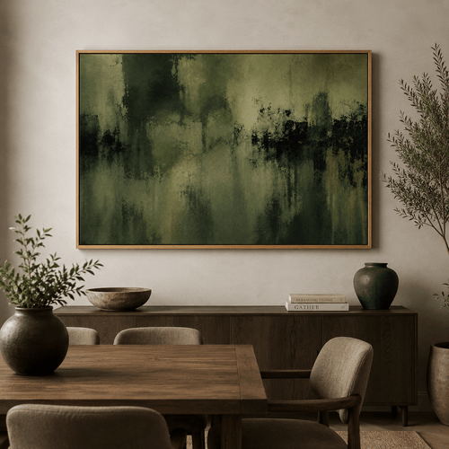 Dark Green Wall Art Canvas Print — Forest Veil by Rossetti Art