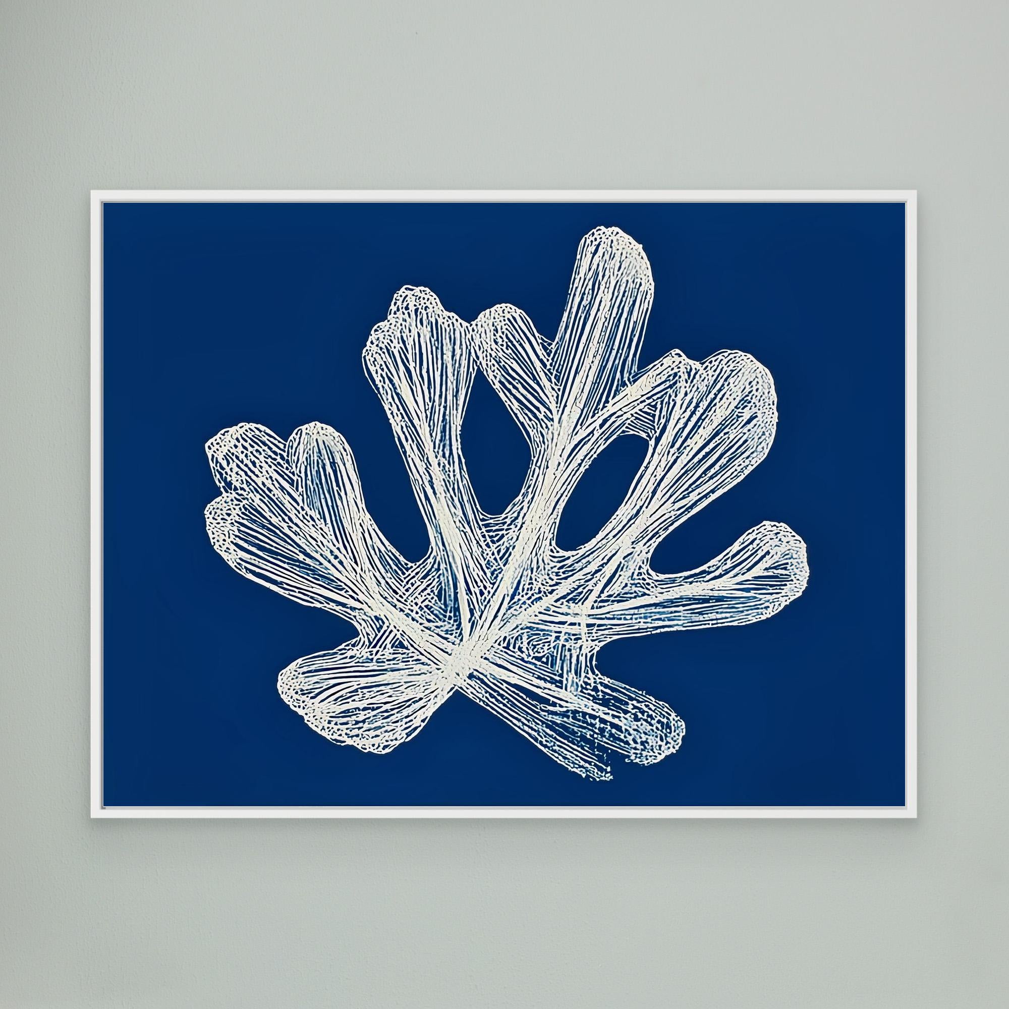 Canvas Print: Ocean Coral Elegance – Blue Nautical Prints