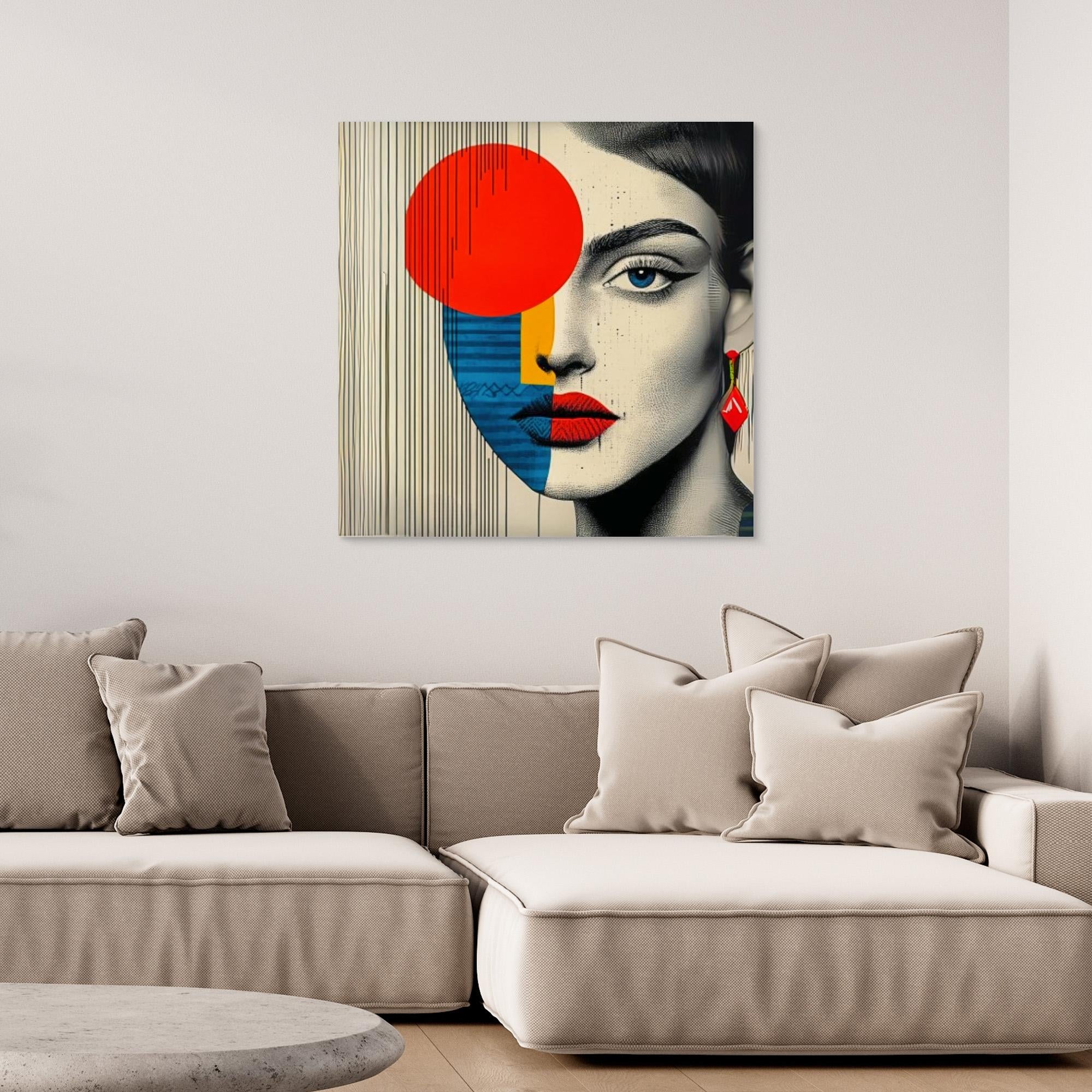 Canvas Print : Abstract Vision - Modern Geometric Portrait Art Print 