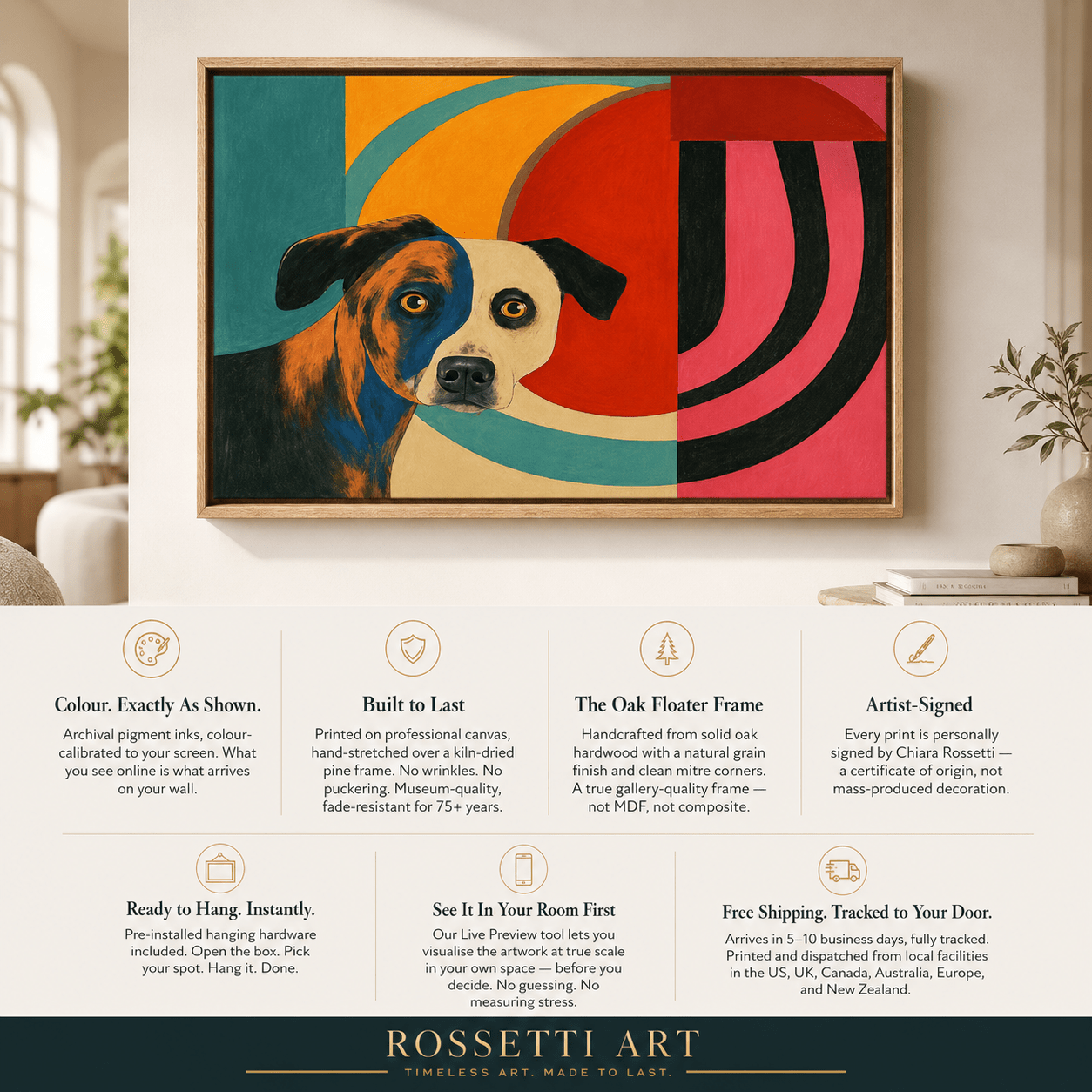 Dog Art Canvas Print — The Hound by Rossetti Art