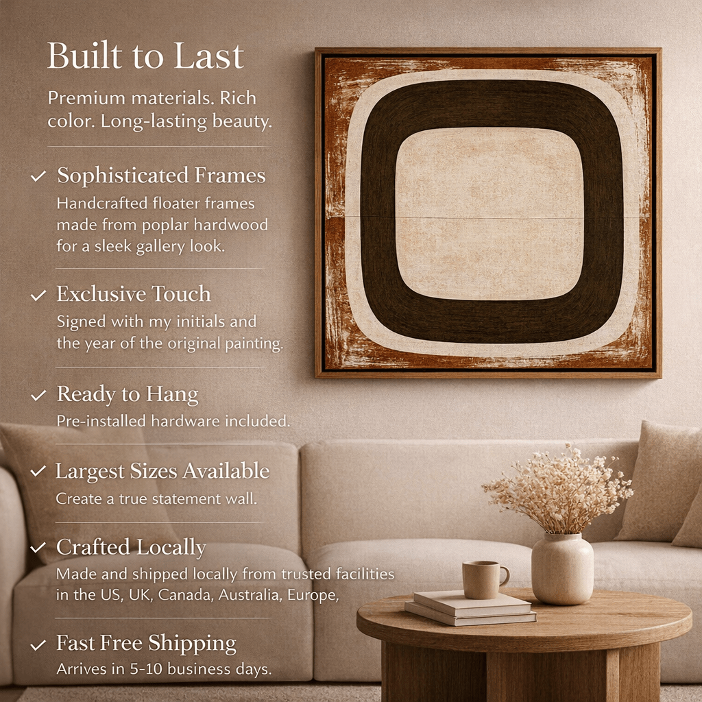 Earth Tone Geometric Wall Art Canvas Print – Terracotta Portal by Rossetti Art