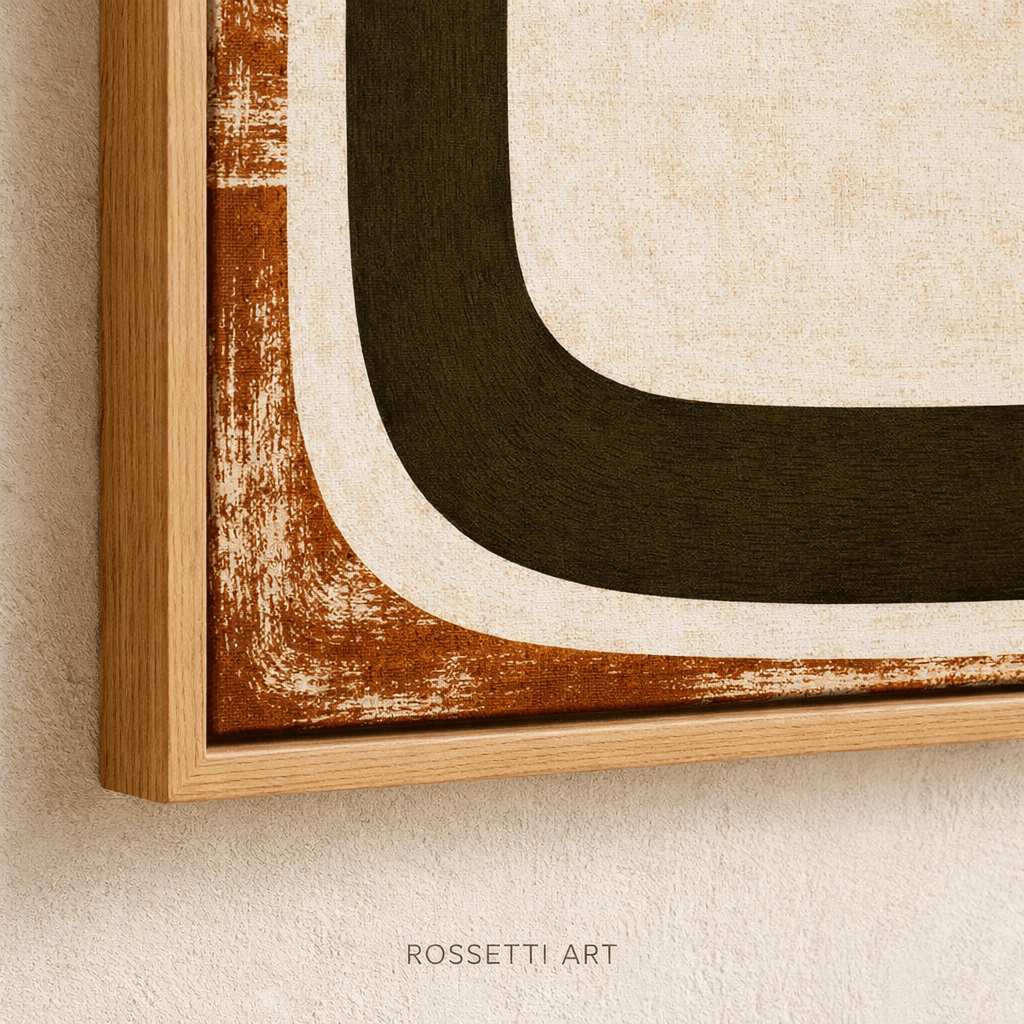 Earth Tone Geometric Wall Art Canvas Print – Terracotta Portal by Rossetti Art