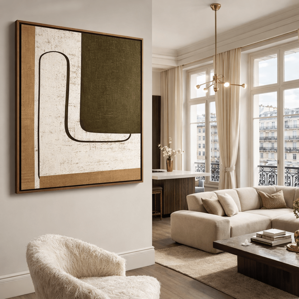 Earth Tone Minimalist Canvas Print | Umber Passage by Rossetti Art